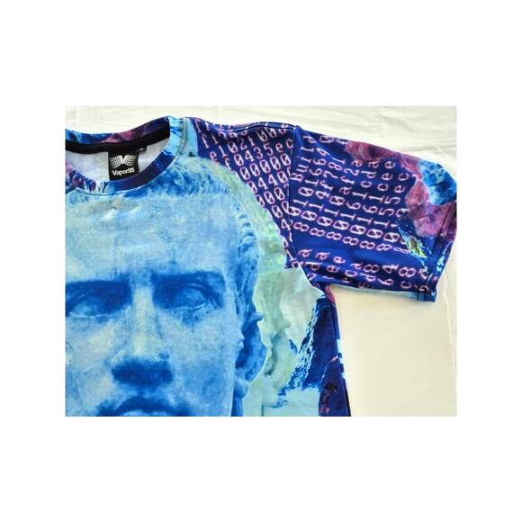 Vapor 95 Julius Ceasar Mens Shirt Size Small Dopamine Altared Art to Wear Blue - Picture 4 of 7